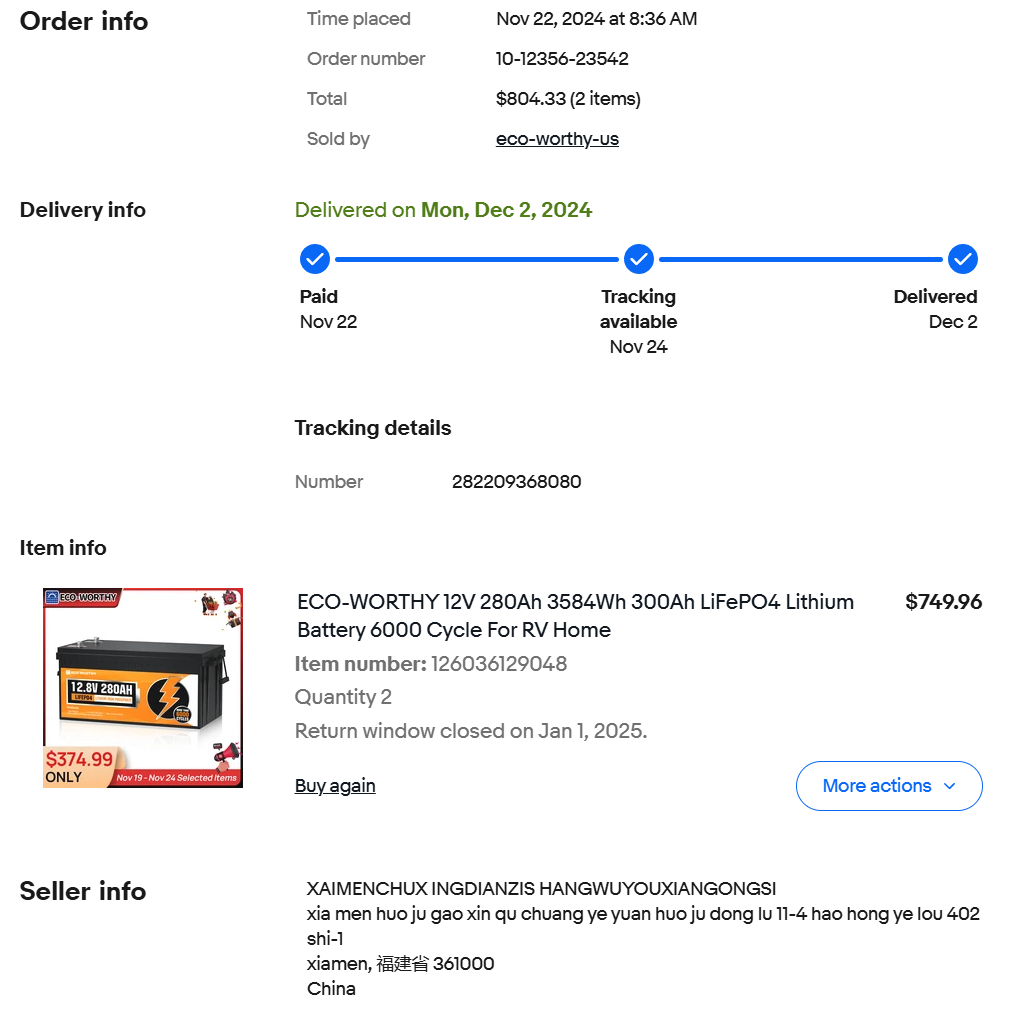 ECO-WORTHY battery failure